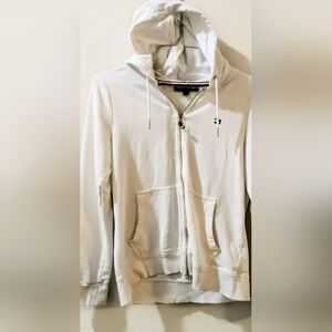 Tommy Hilfiger White Zip-Up Hoodie Size Medium
